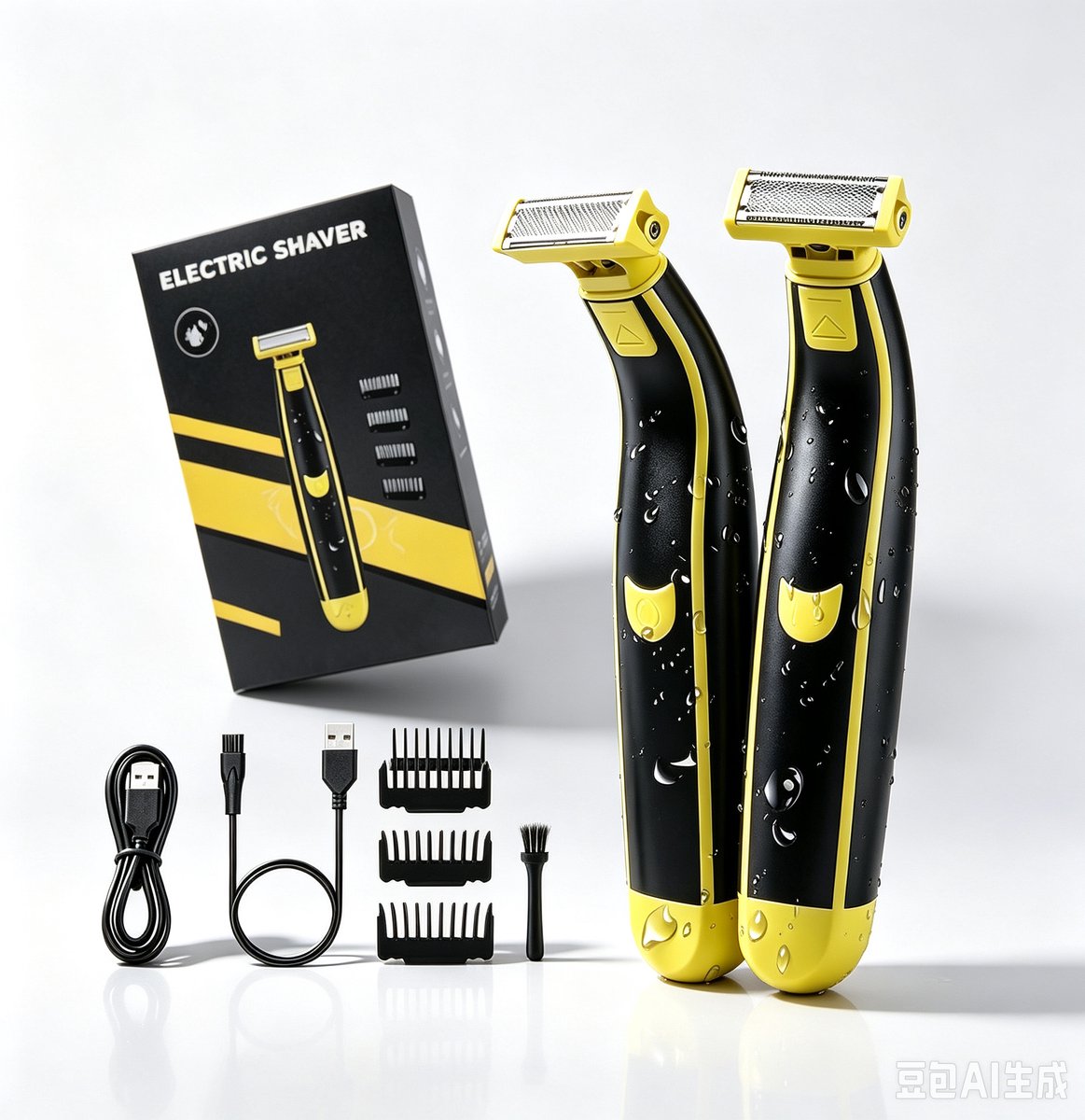 Namajunas - Scheerapparaat Mannen - Nat & Droog Elektrisch Scheerapparaat - Baardtrimmer & Bodygroomer - Oplaadbaar en Waterdicht - Voor Gezicht, Borst, Oksels, Armen & Benen - 1/2/4/6 mm Opzetkammen - Reistrimmer voor Scheren & Stylen