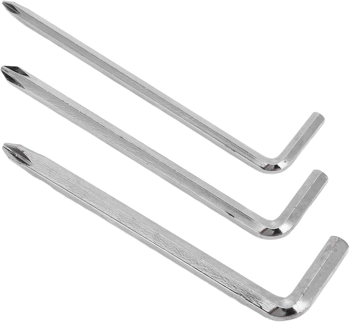Haakse Schroevendraaier Set - Dubbele Kop - Klus Werk - Veelzijdige Koppen - 100 mm - Chroom