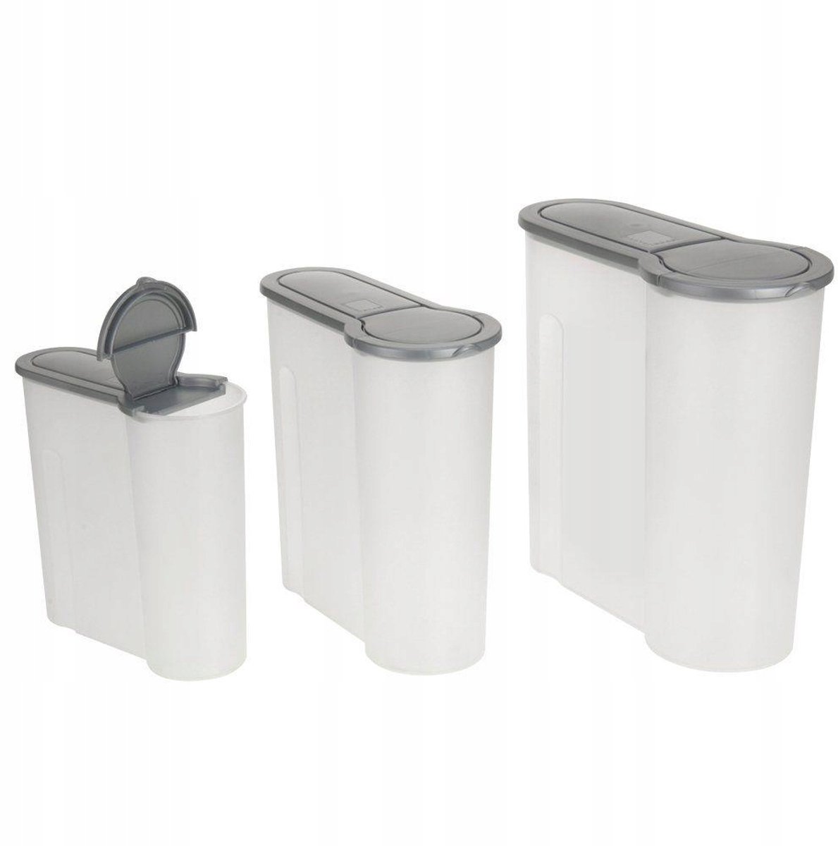3-delige Keuken Opbergbakjes voor Droge Producten - 1.3L, 2.4L, 4L