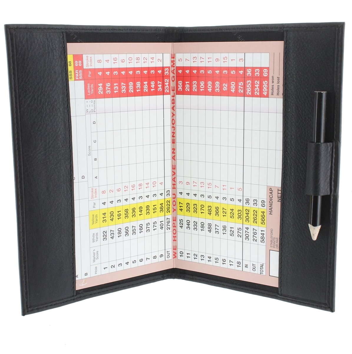 Solidchoice - Grote Leer Scorekaart Houder voor Golf