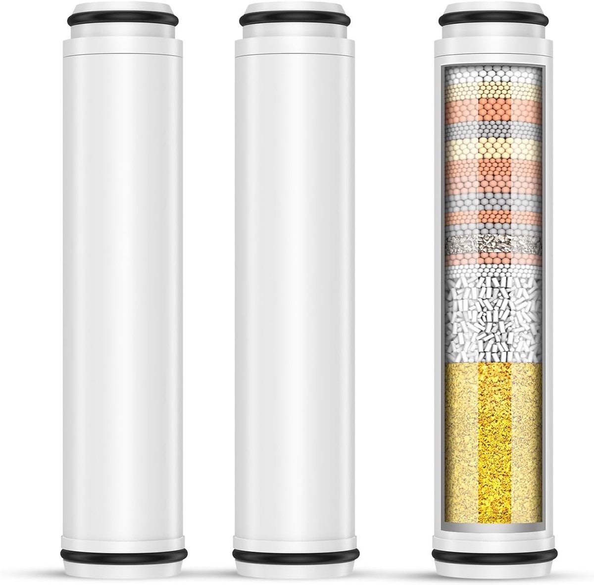 Set van 3 Vervangende Douchekopfilters voor Hard Water - Verwijder Chlorine en Schadelijke Stoffen met 15 Laags Filtratie Systeem
