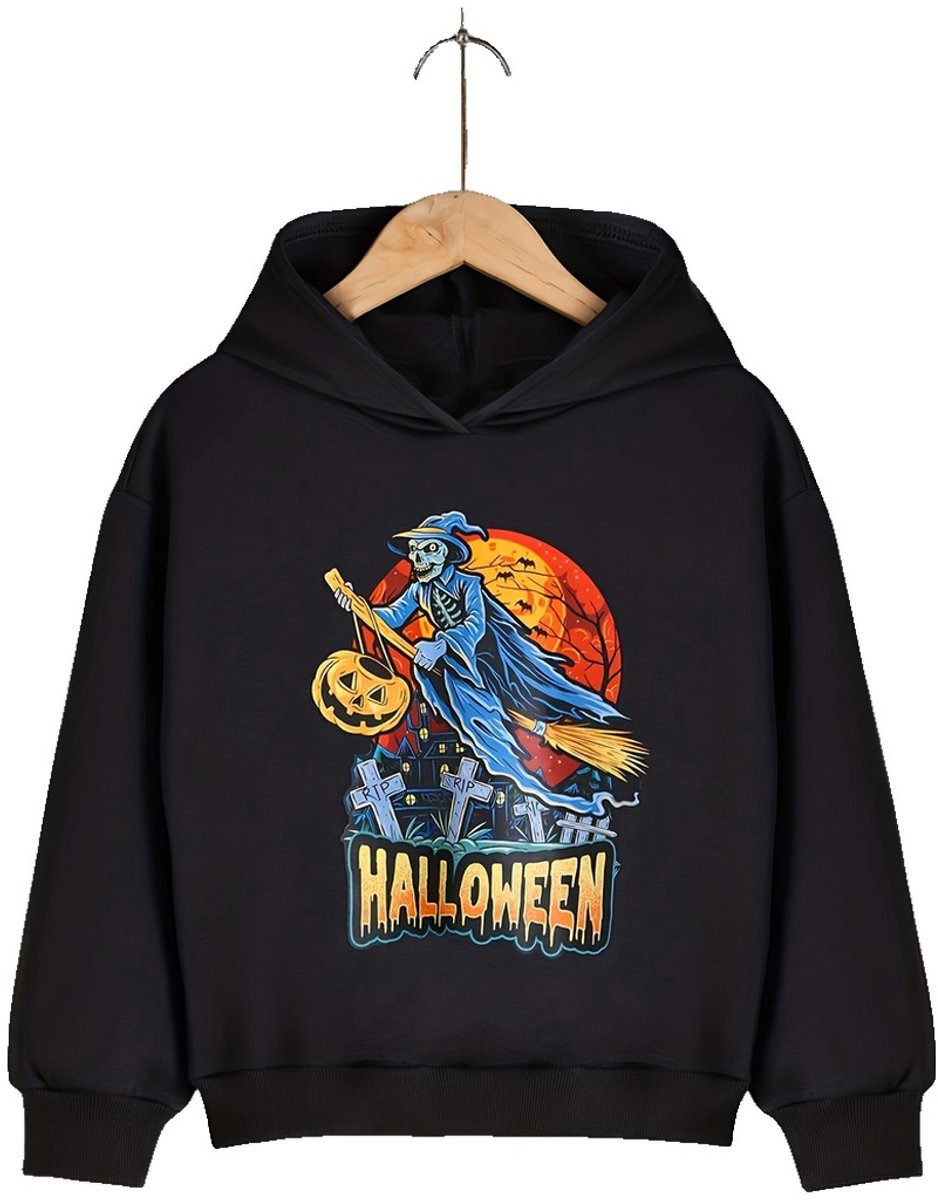 Currero Hoodie Jongens Warme Hoodie Met Capuchon Comfortabele Sweater Casual Trui Pullover Jongenstrui 8 Jaar Skelet