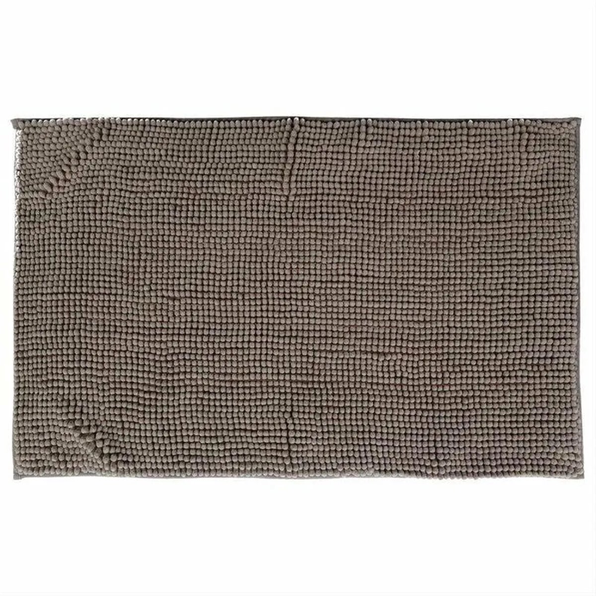 Absorberende chenille badmat 50x80 cm - grijsbruin
