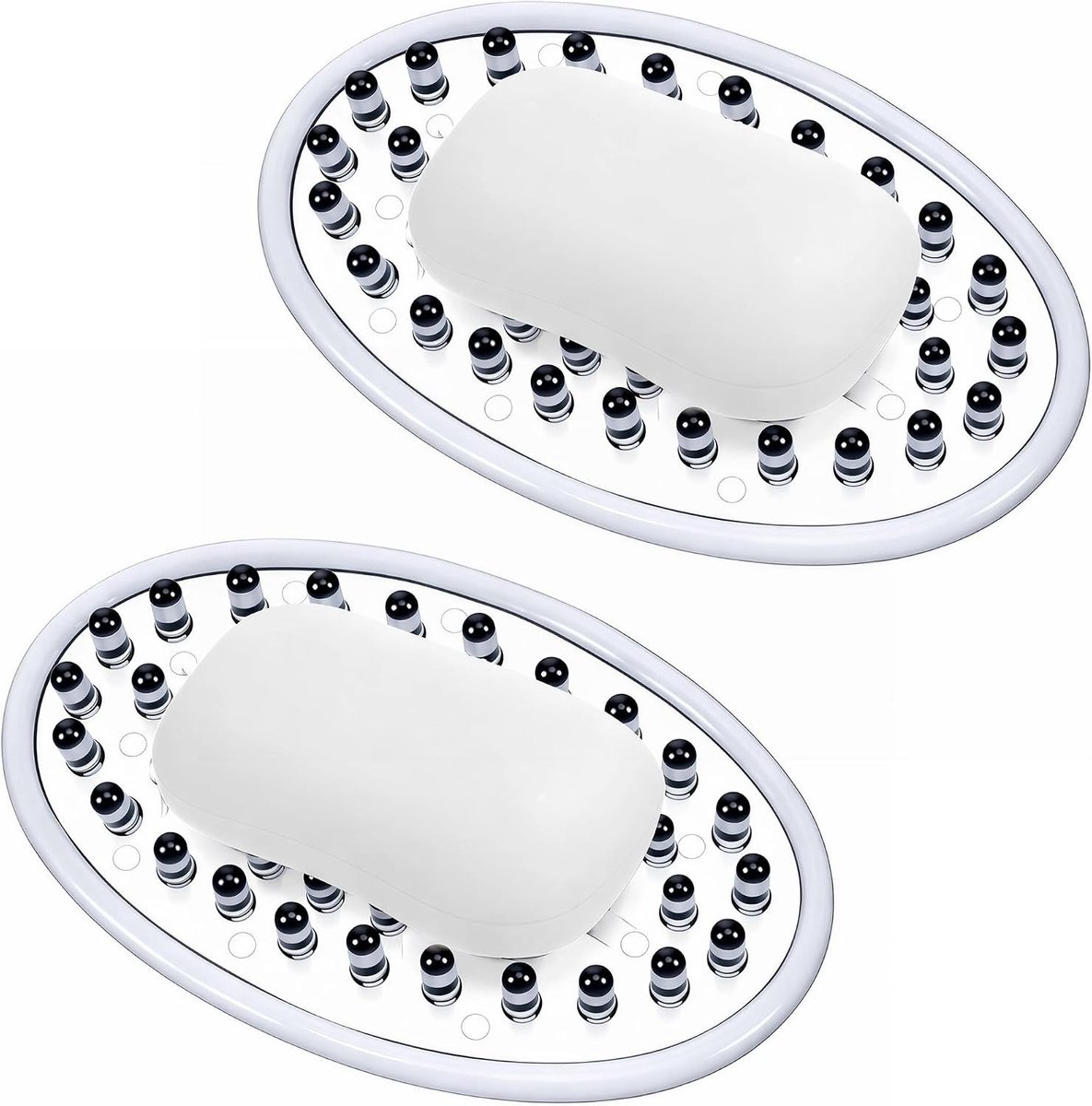 Set van 2 Transparante PVC Zeepbakjes, Badkamer Zeephouders met Afvoergaten, Duurzame Plastic Zeeprekken voor Douche, Wastafel en Keuken, Houd Zeep Droog en Schoon