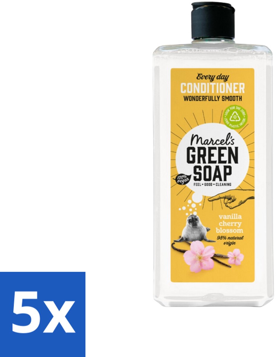 5 x Marcel’s Green Soap – Conditioner – Vanilla & Cherry Blossom – 300 ml - Koffie - Koffiezetapparaat - Koffiezetapparaat