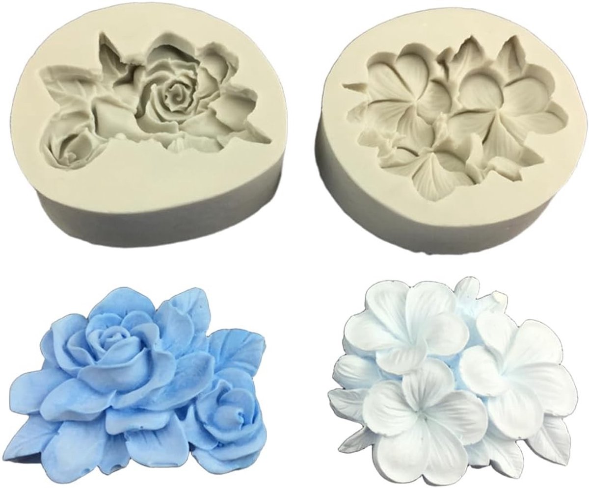 Siliconen Gietvormen voor 3D Bloemen en Paasvormen - Perfect voor Aromatherapie en Chocolade DIY - Set van 2