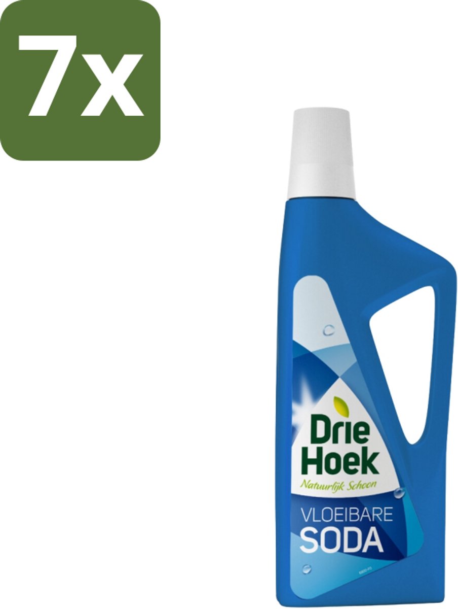 7 x Driehoek – Vloeibare Soda – 725 ml - Vloeibare Soda - Schoonmaakmiddel - Textiel Reinigen - Steen Reinigen - Parket Reinigen