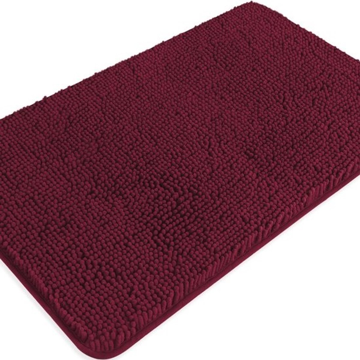Bourgondische badkamertapijten - Absorberende en wasbare antislip badmat, dikke zachte chenille voor badkamervloer, douche en wastafel - 50 x 81 cm
