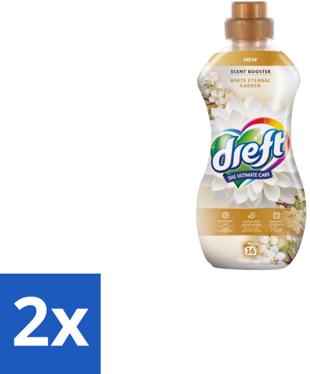 2 x Dreft – White Eternal Garden – Vloeibare Geurbooster – 720 ml – 36 wasbeurten - Wasgeur - Wasgeurbooster - Frisse Geur - Wasmiddel - Textiel Verzorging