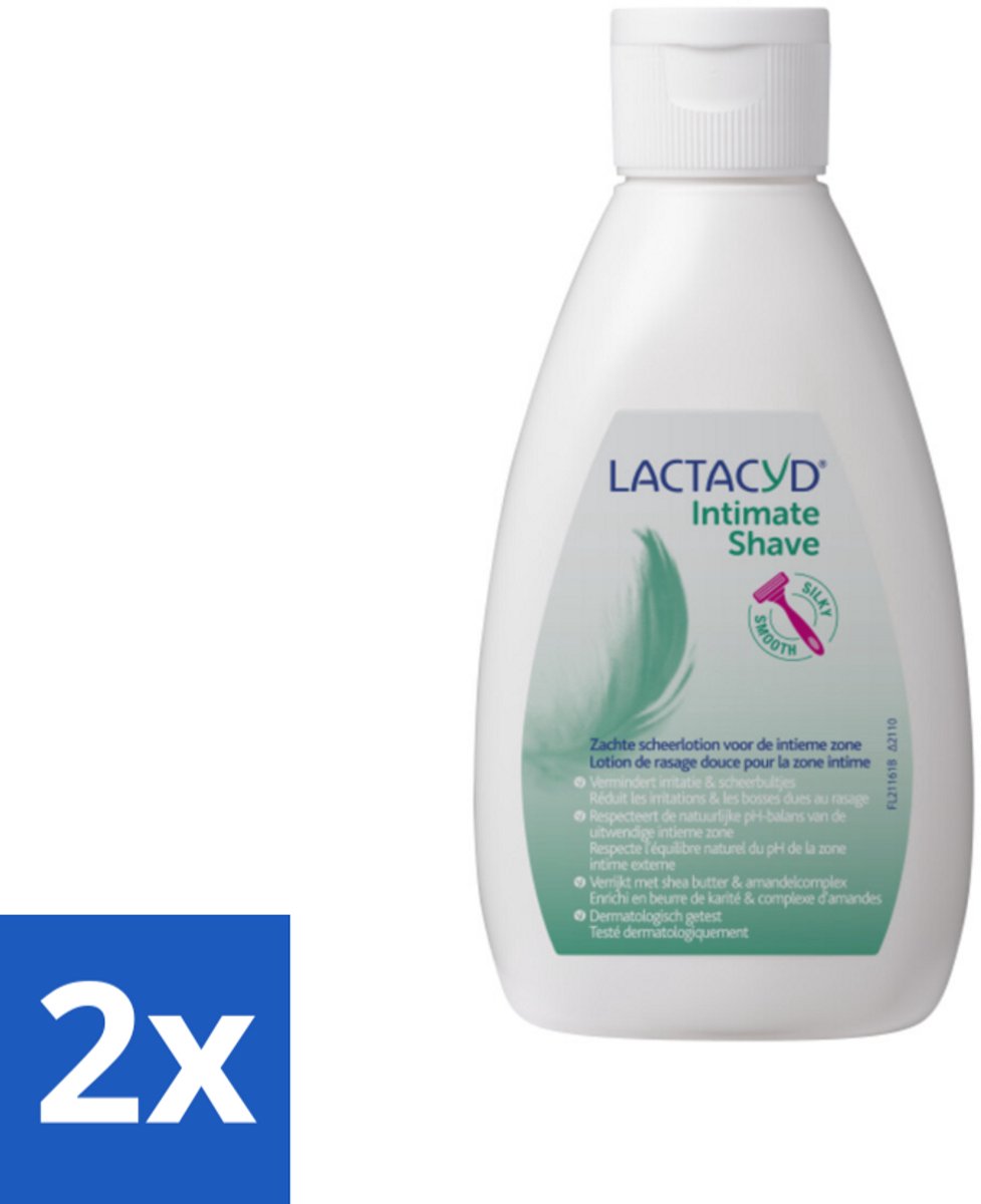 2 x Lactacyd – Intimate Shave – Scheerlotion – 200 ml - Intieme Scheerlotion - Gevoelige Huid - Scheerbultjes - Irritaties - Shea Butter