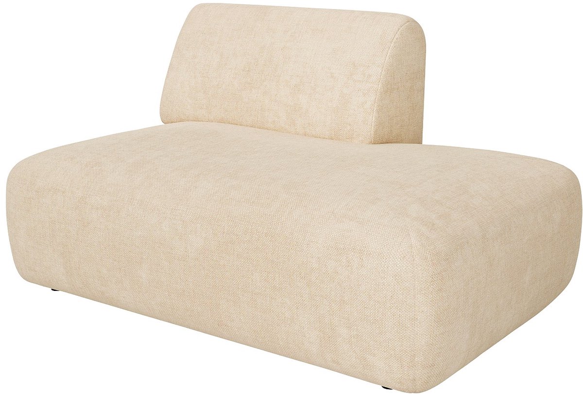Vente-unique Chaise longue rechts zonder slaapgedeelte in beige stof van Maison Céphy POGNI