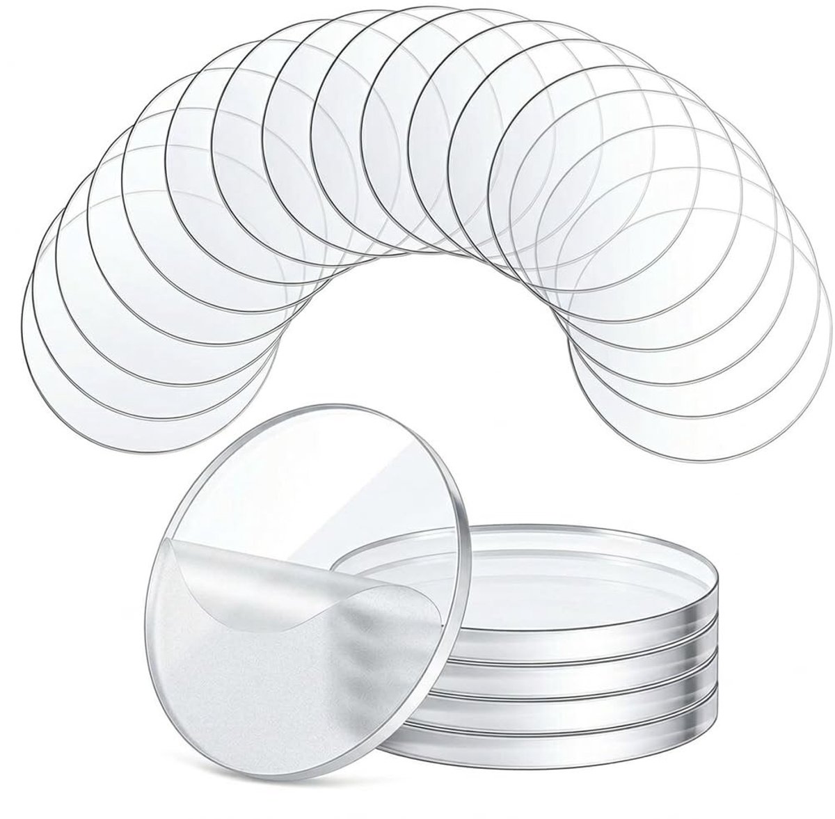 Set van 20 Transparante Acrylaat Schijven 50 mm - 2 mm Dikte voor DIY Projecten, Lasergraveren en Modelbouw Decoratie