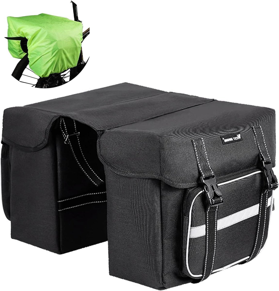 Dubbele Fietstas - Panniers Fietstas - Fietsen Op Reis - Waterdicht Ontwerp - 25 Liter - Zwart