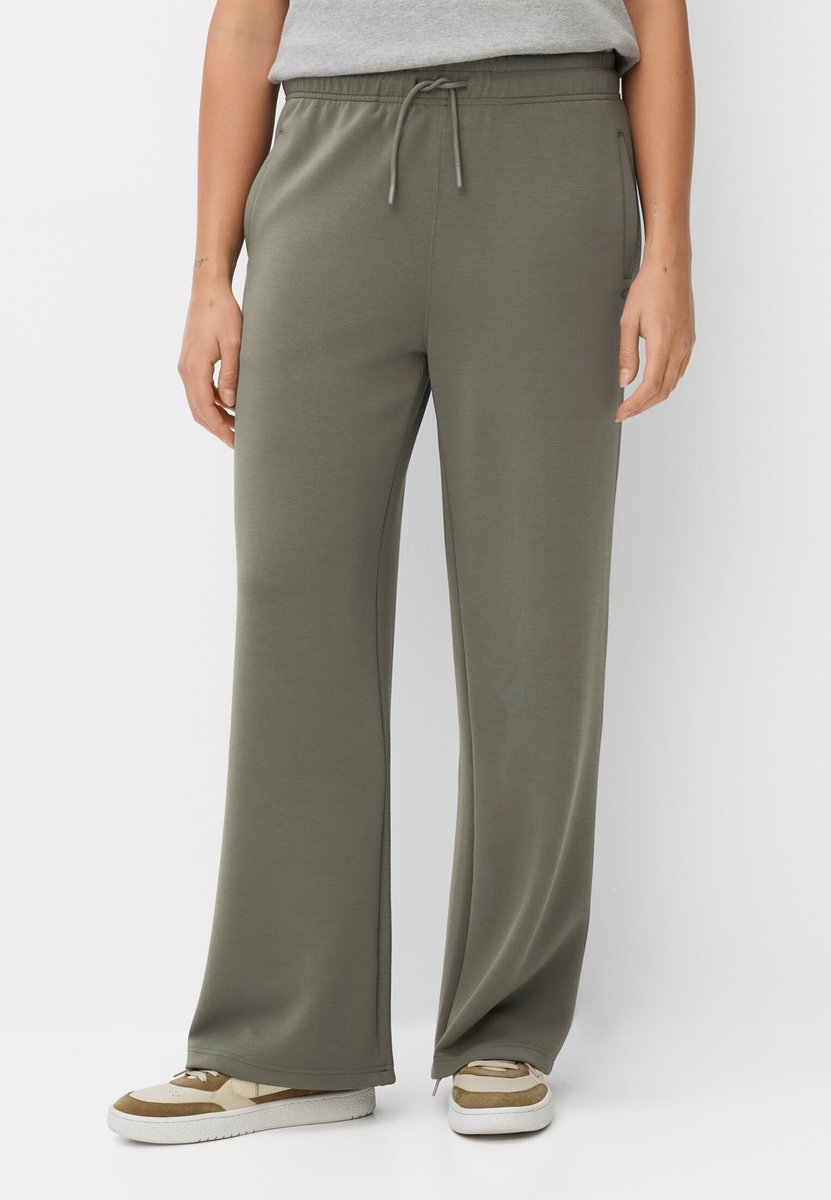 camel active Casual broek met verstelbare taille - Maat womenswear-32/32 - Donkergroen