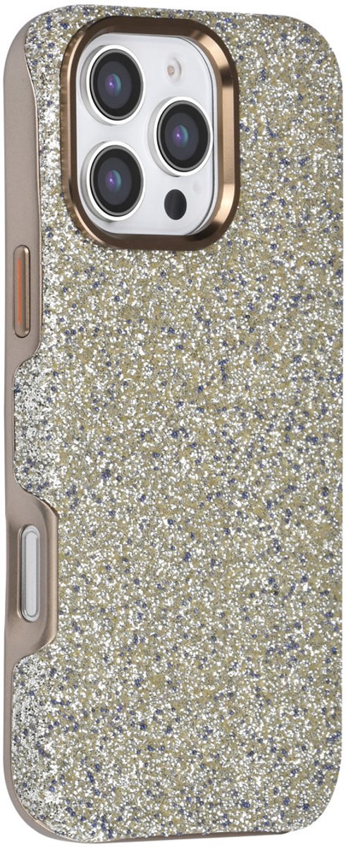 TUNIQ Backcover hoesje voor Apple iPhone 16 Pro Max - glitter design - Zilver