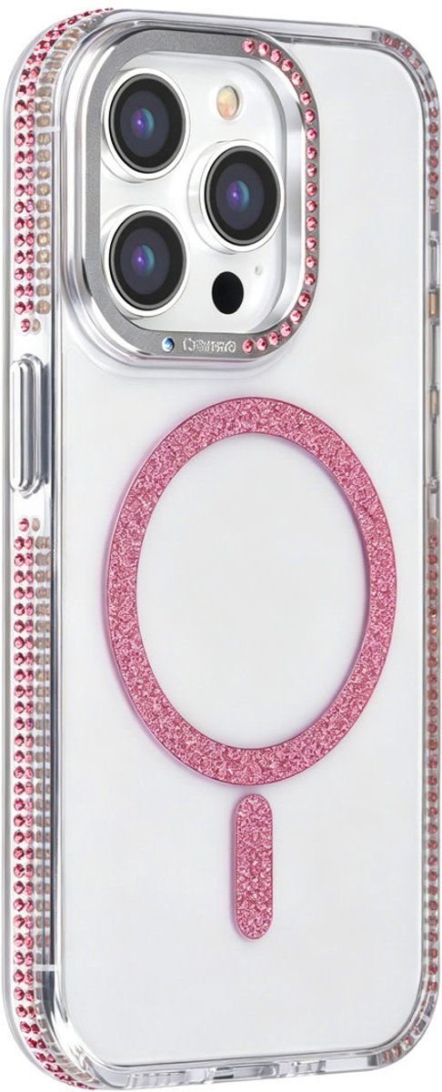 TUNIQ Backcover hoesje Apple iPhone 15 Pro - Diamond MagSafe TPU+PC - Roze