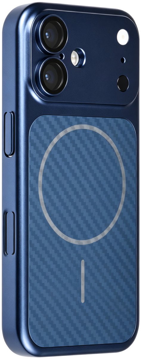 TUNIQ iPhone 17 backcover hoesje - MagSafe With fiber pattern PC - Blauw