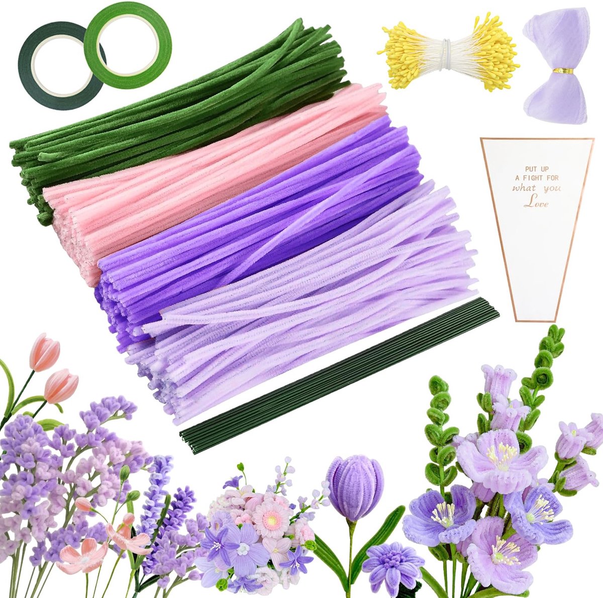 Elzusha - Pipe Cleaner Bloemen Set - 785 Stuks voor Creatieve Knutselprojecten