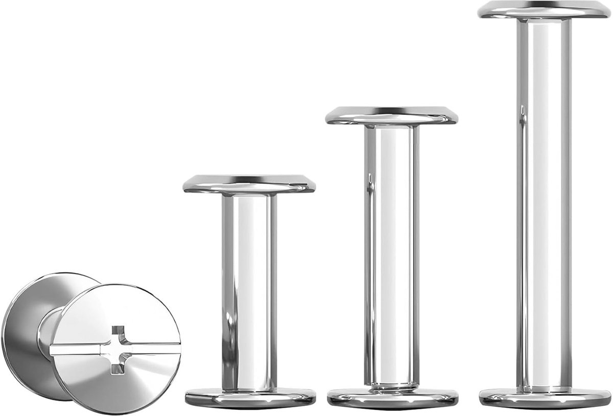 Elzusha - Set van 20 RVS Schroeven M4 x 4 mm voor Leer