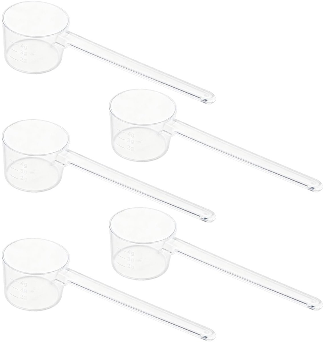 Elzusha - Set van 5 Transparante Meetlepels