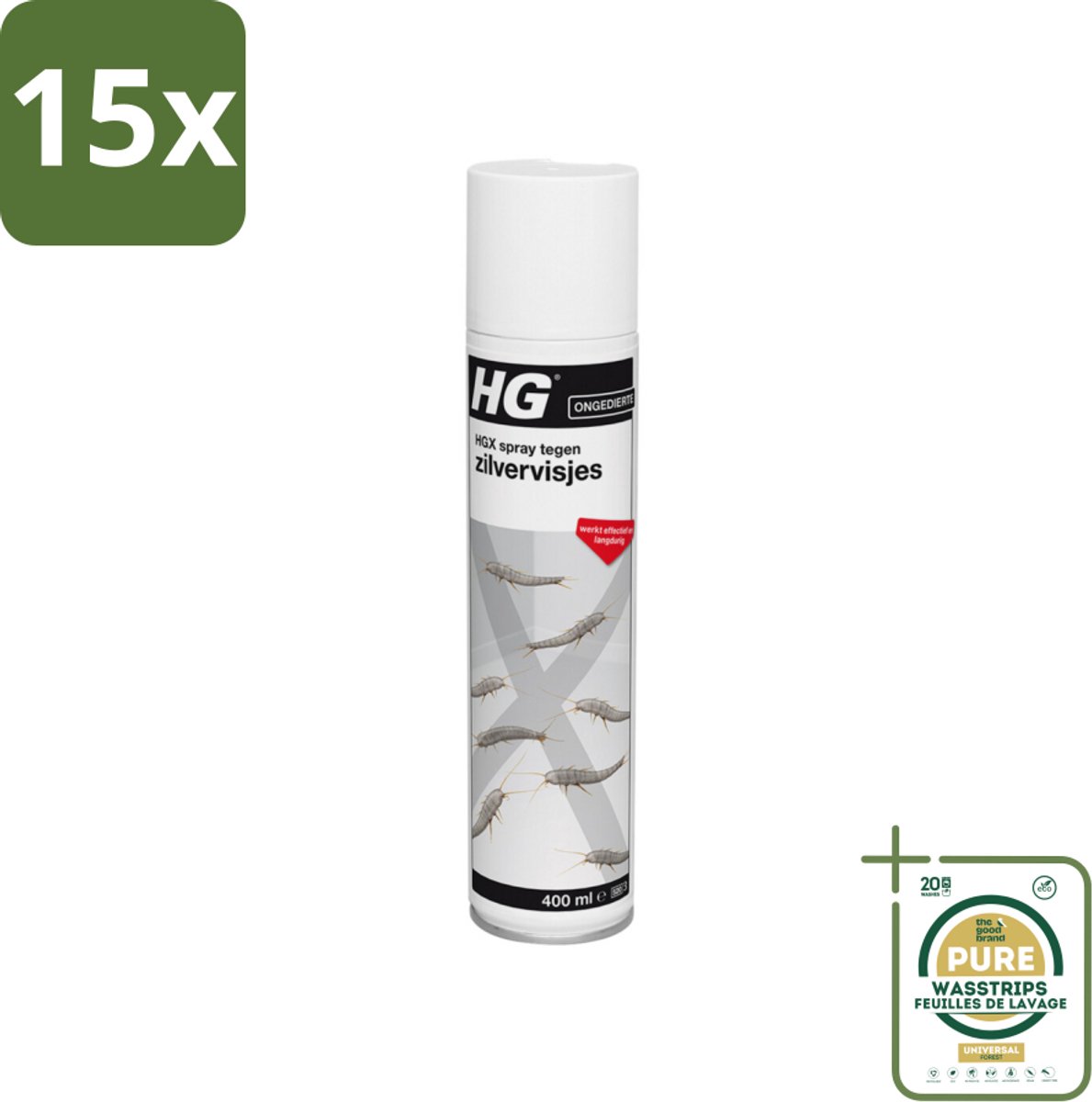 15 x HG X Tegen Zilvervisjes 400 ml - Grootverpakking - Zilvervisjes Bestrijding - Zilvervisjes In Huis - Zilvervisjes Bestrijding Spray - Zilvervisjes Bestrijding 400 Ml - Zilvervisjes Bestrijding Langdurig