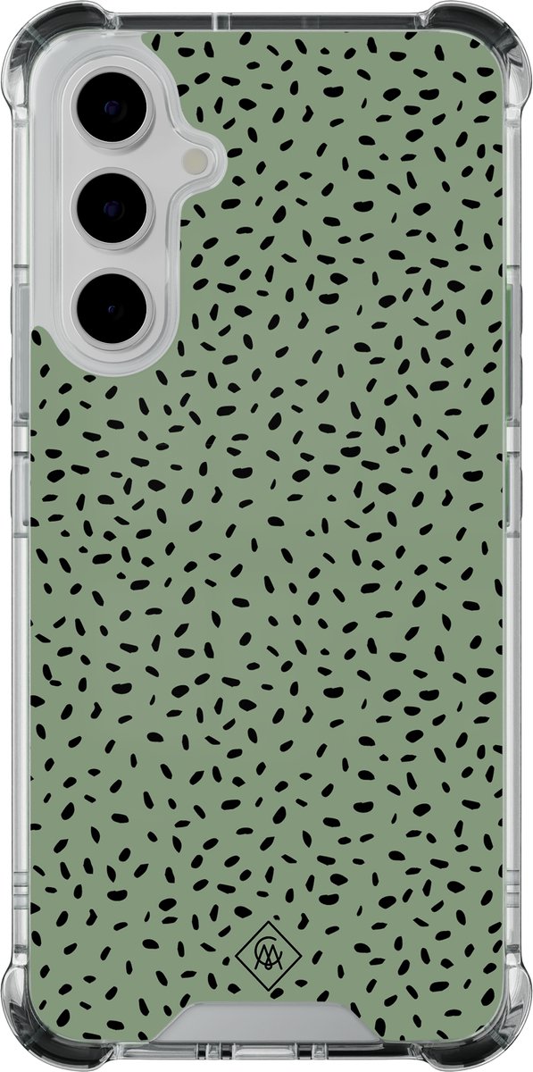 Casimoda® hoesje - Geschikt voor Samsung Galaxy A55 - Green Confetti - Shockproof case - Extra sterk - - Multi, Transparant