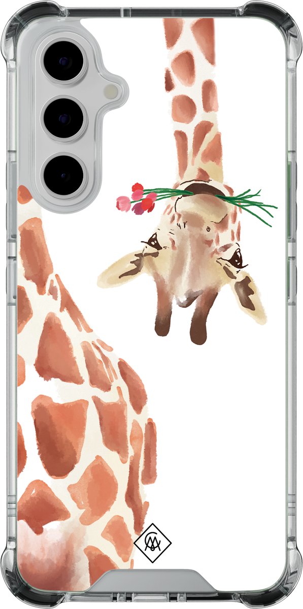 Casimoda® hoesje - Geschikt voor Samsung Galaxy A55 - Giraffe - Shockproof case - Extra sterk - - Multi, Transparant