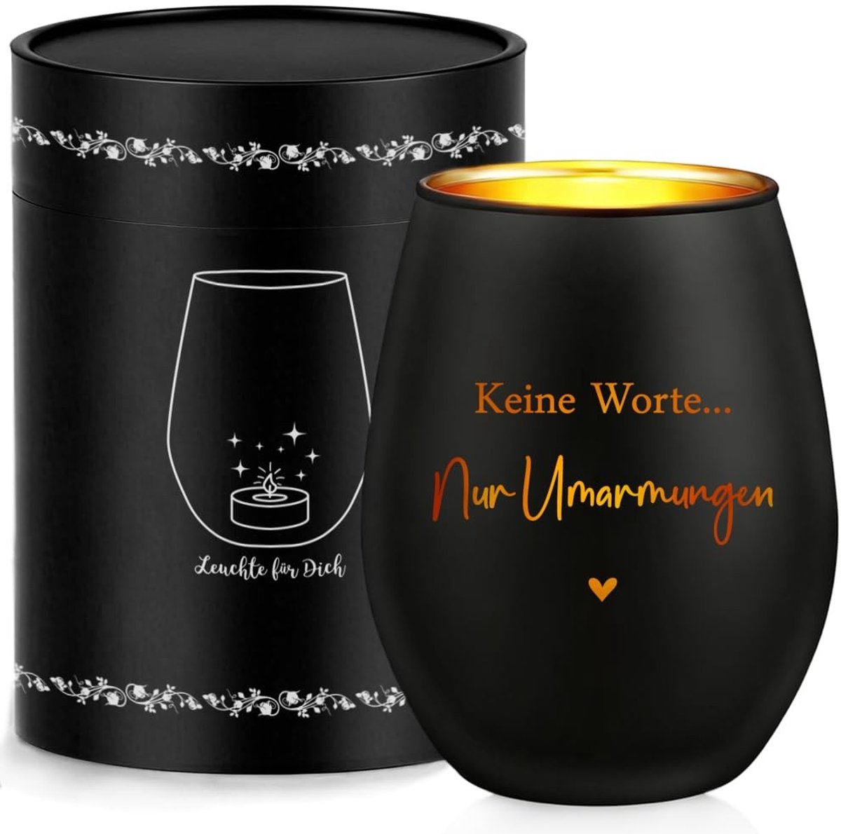 Elzusha - Rouw Windlicht Glas met Gravure voor Herinnering