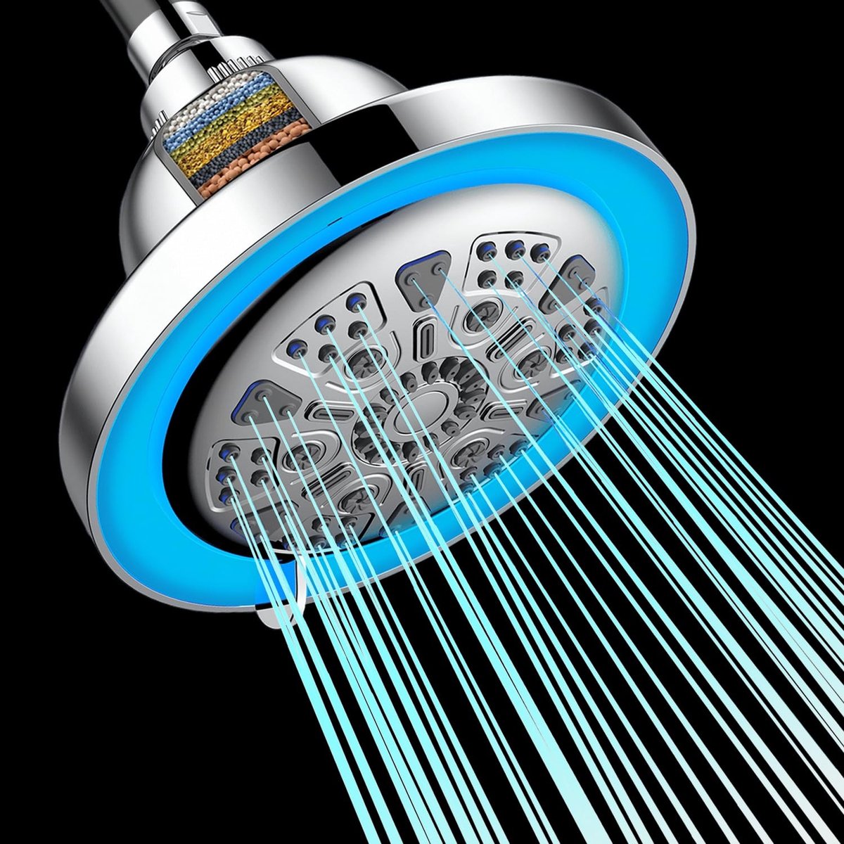 Elzusha - LED Regendouche met 7 Spray Modi