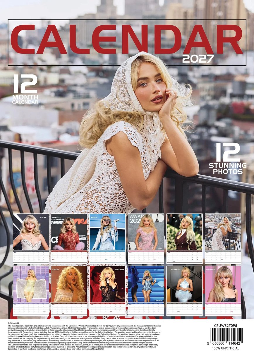 Sabrina Carpenter A3 Kalender 2027