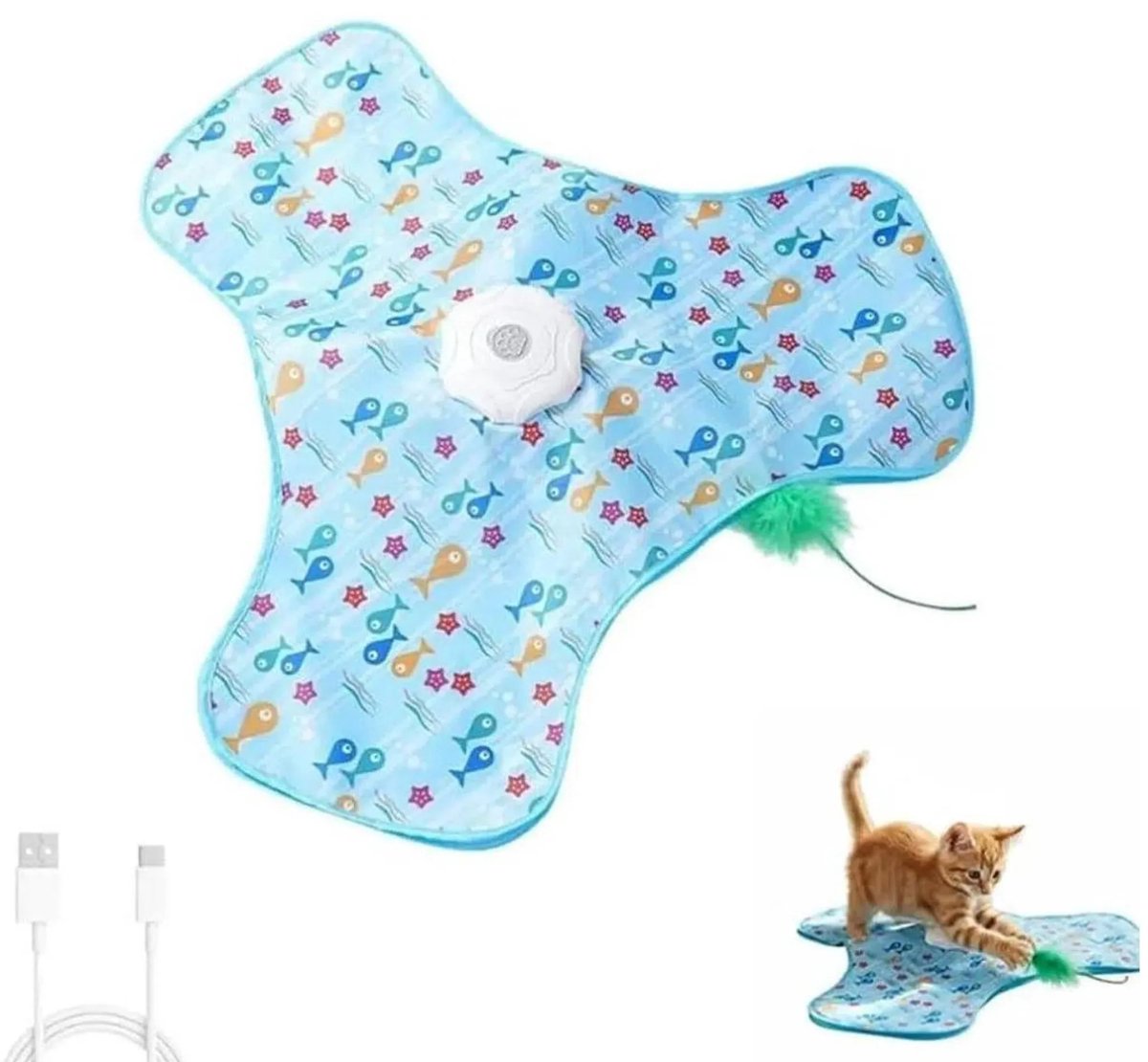 casalora - Interactief kattenspeelgoed - Jachtspeeltje Voor Katten - kattenspeelgoed - kattenspeeltjes - Oplaadbaar kattenspeelgoed - Verstoppertje spelen met kattenspeeltje - Met bewegingssensor(B)