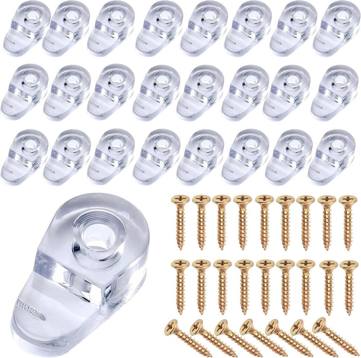 Set van 25 glazen railinghouders, acryl glazen plankensteunen, glasbeugels voor handrail, trappen en vloeren, geschikt voor 3-4 mm glas
