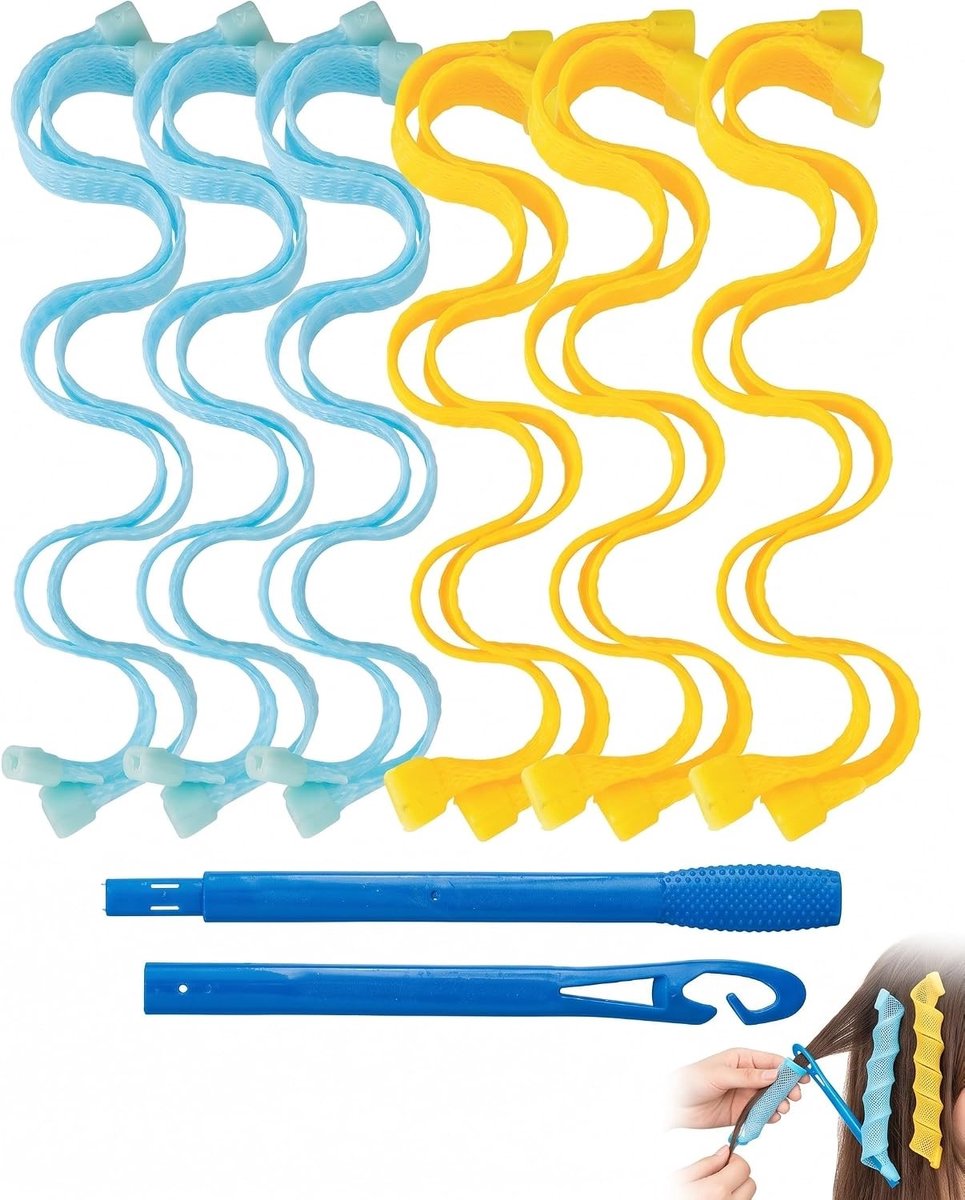 Krulspelden voor golvend haar zonder hitteschade, inclusief stylinghaken, 10 stuks voor dames en meisjes, ideaal voor een perfecte look