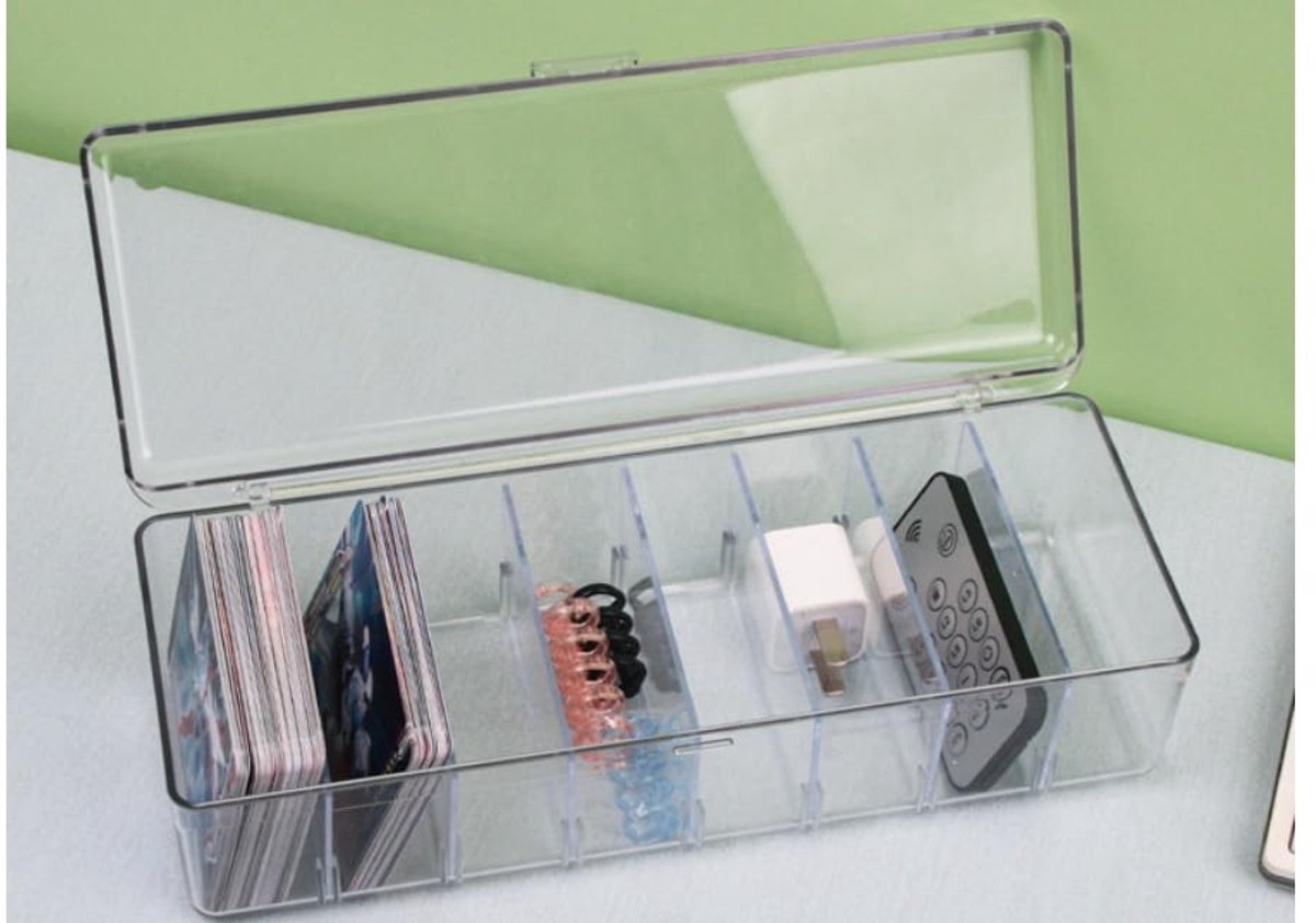Elzusha - Set van 4 Transparante Kabelorganizers met Deksel