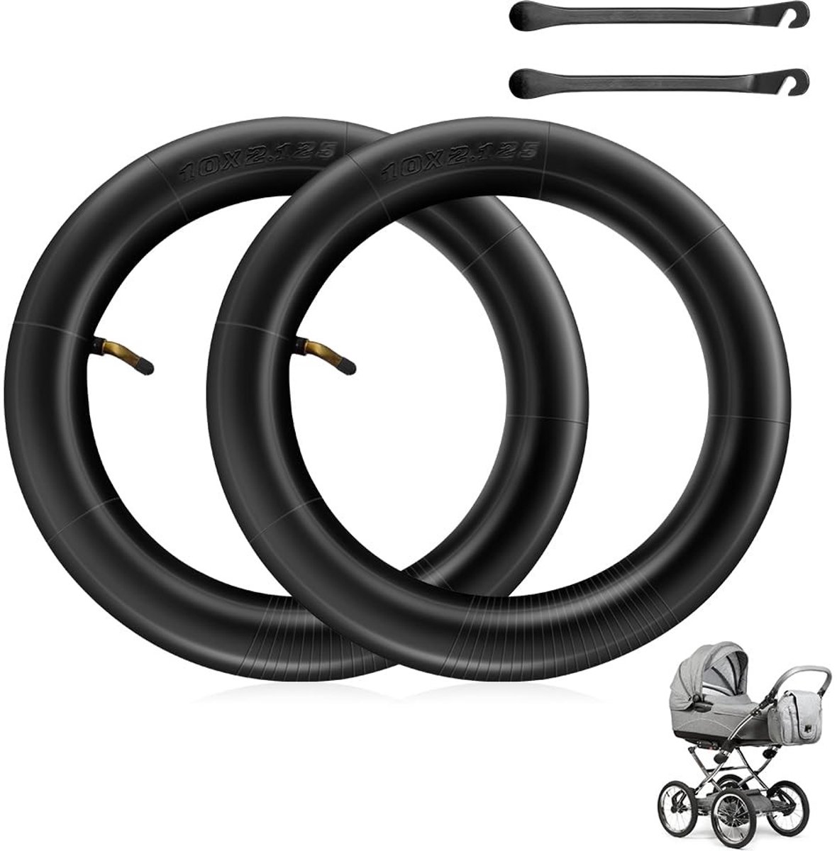 Elzusha- Binnenband 10 Inch - 2 Stuks - Hoge Kwaliteit Rubber - Antilek - Schokabsorberend - Eenvoudig Opblazen - Duurzaam