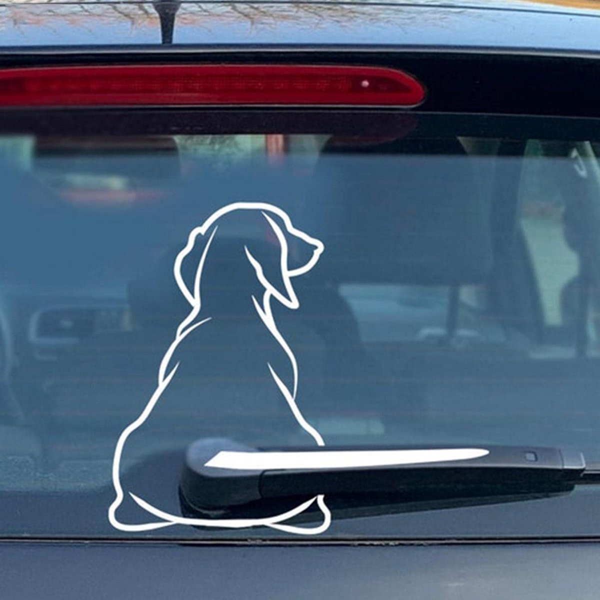 Elzusha - Grappige Hond Sticker met Wobbelstaart voor Auto of Motor