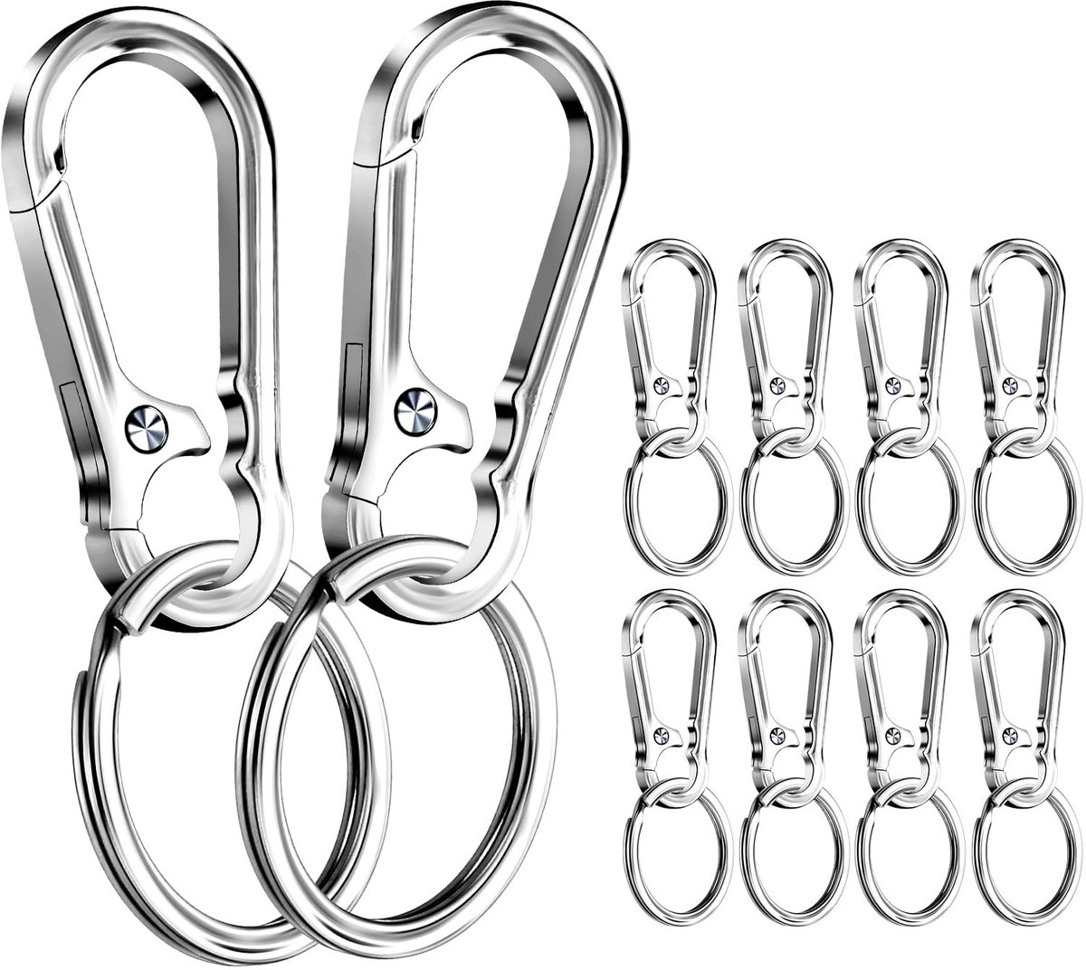 Elzusha - Set van 10 Karabijnhaken in Zilver