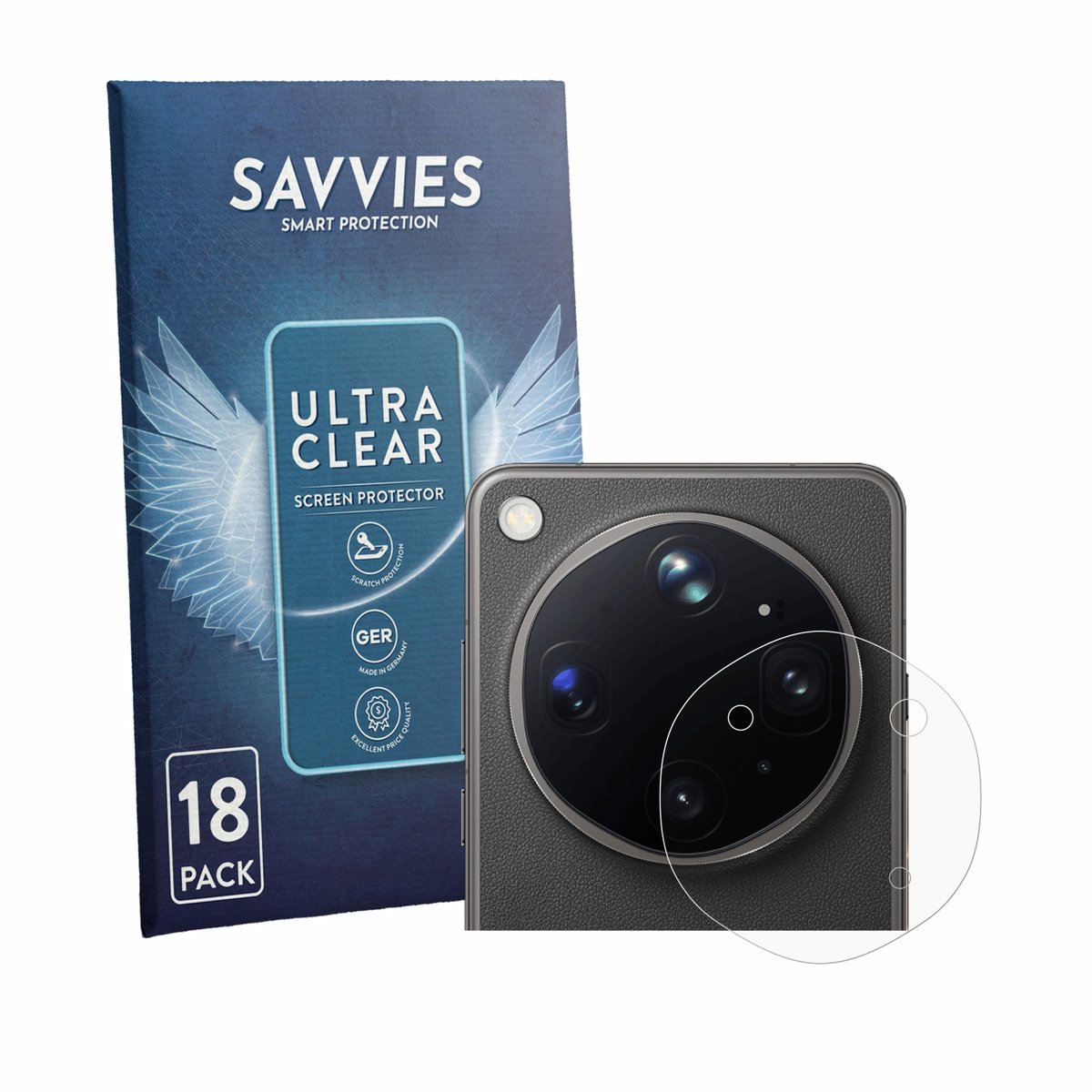 Savvies - Screenprotector voor Oppo Find X9 Ultra (ALLEEN Camera Lens) - Folie Beschermfolie transparant 18 Stuks