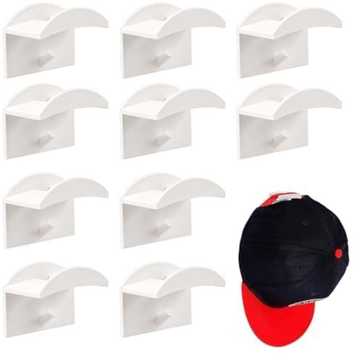 Elzusha - Set van 10 Zelfklevende Kaphouders voor Wandmontage