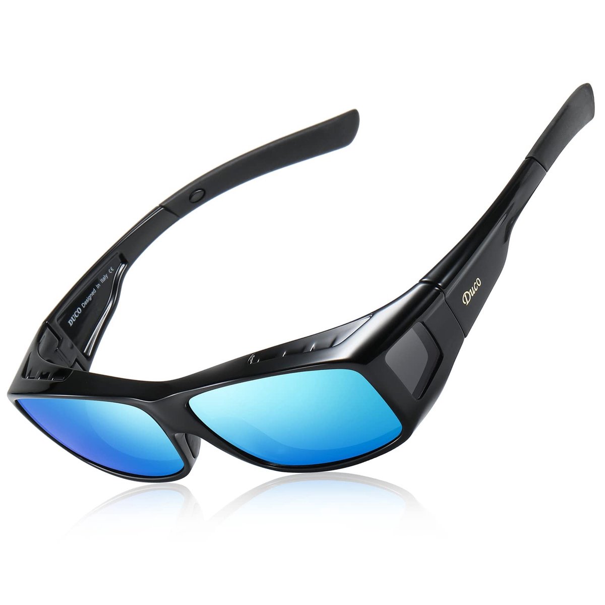 Elzusha - Unisex Gepolariseerde Zonnebril voor Brildragers in Blauw