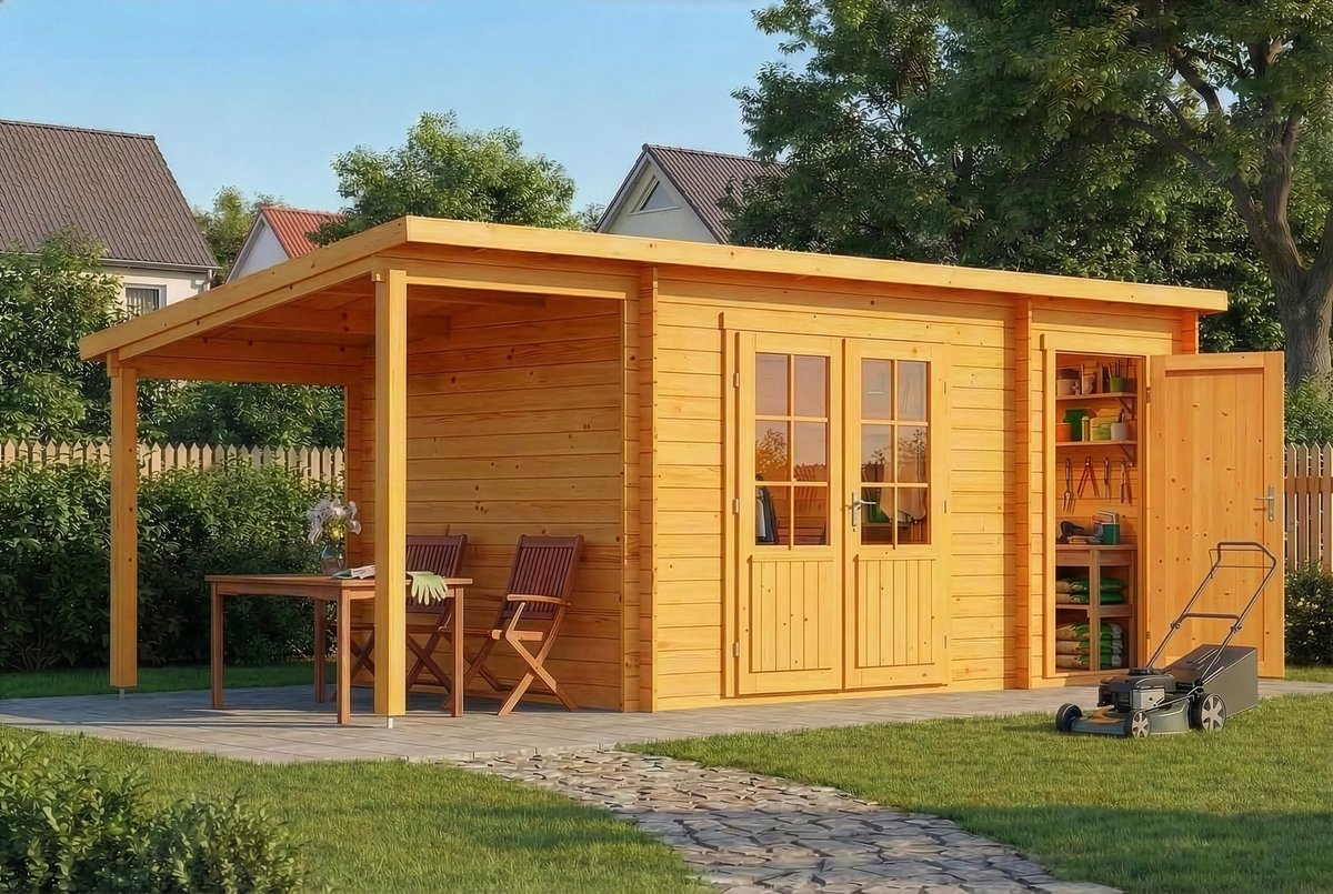 Elzusha - Houten Tuinhuis Maria - Tuinschuur met 40 mm Wanddikte