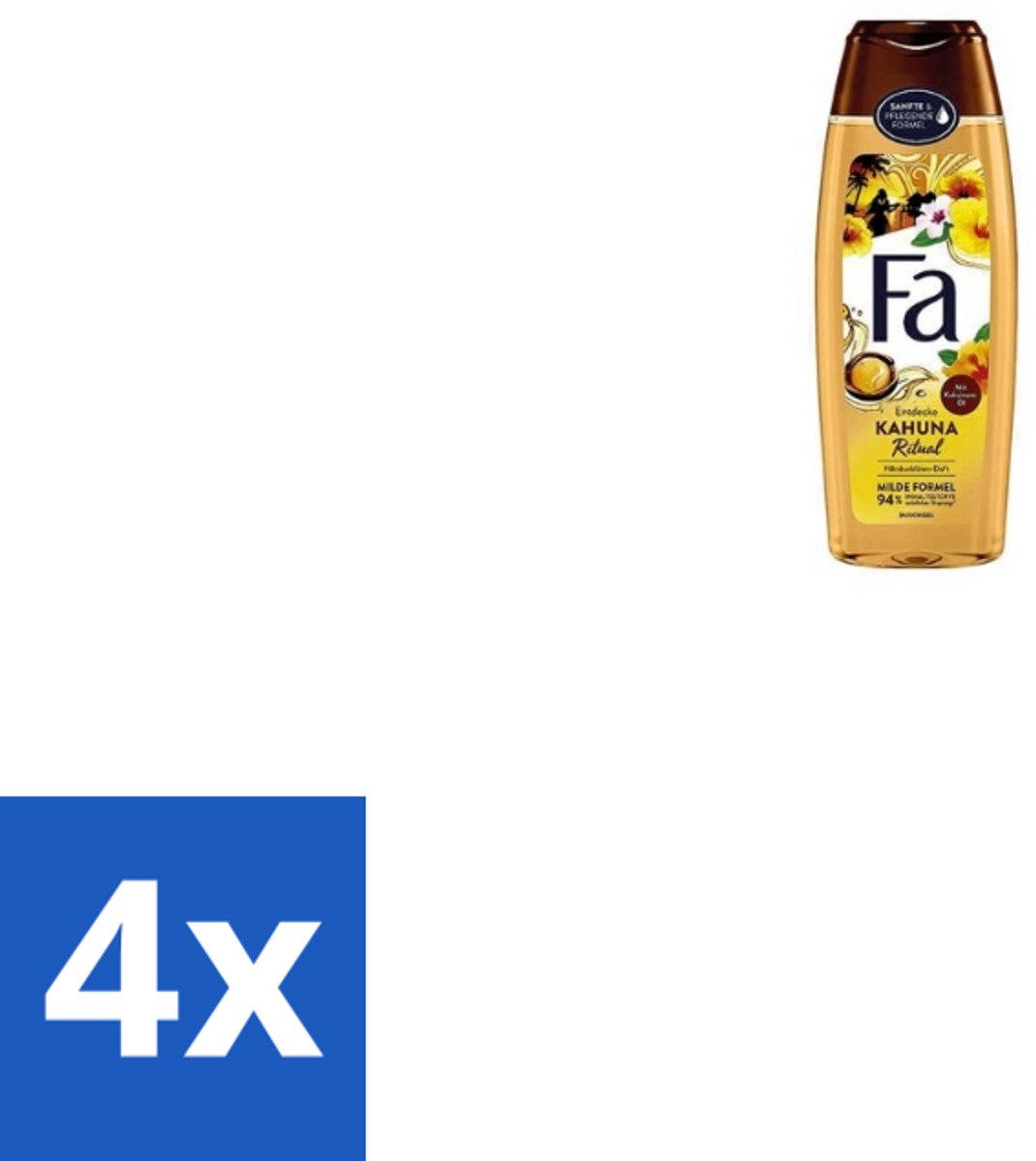 4 x Fa – Douchegel – Kahuna Ritual – 250 ml - Douchegel - Kukui Olie - Vegan Douchegel - Polynesiësche Wellness - Lomi Lomi Massage