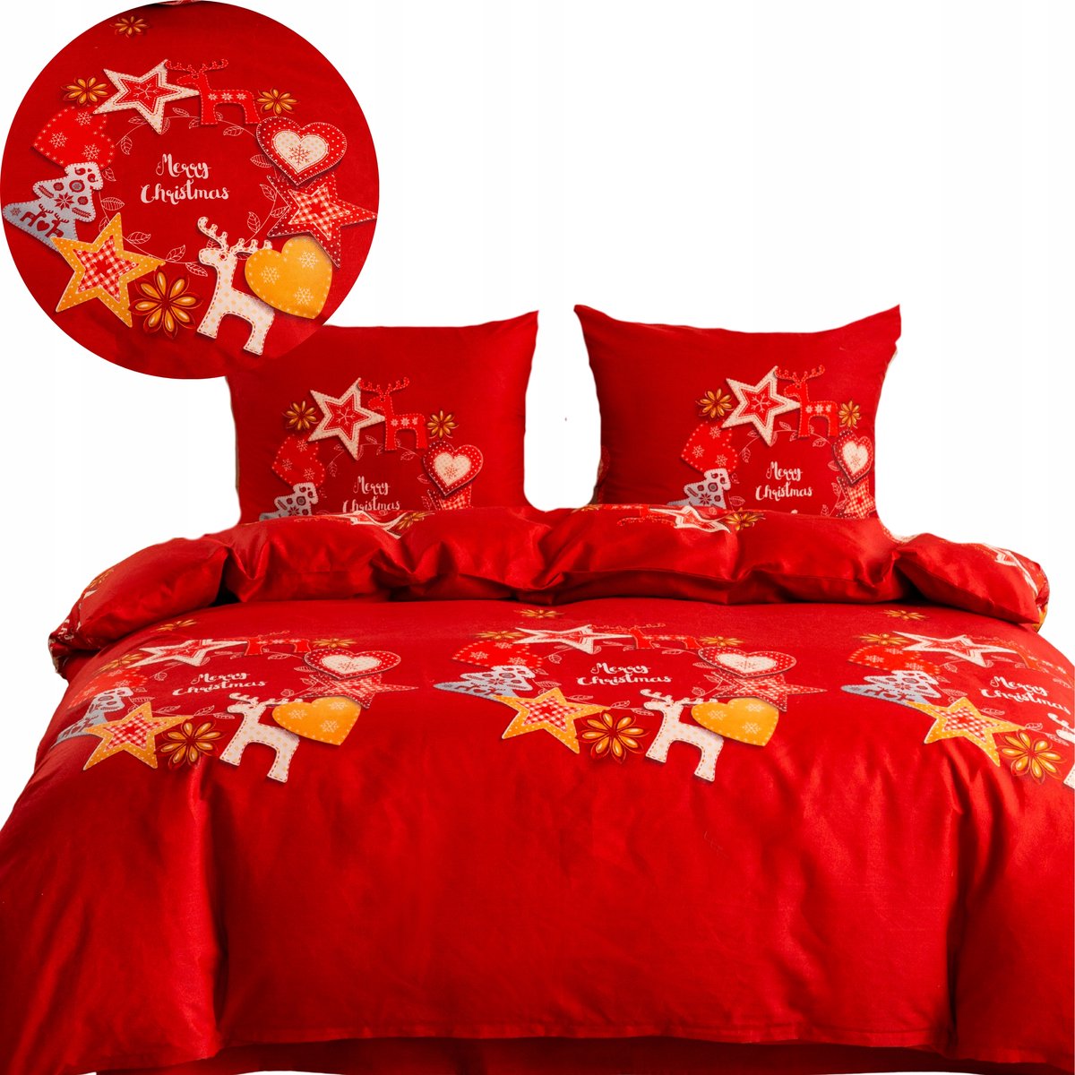 Kerst Dekbedovertrek Set 200x220cm Katoen Satijn Kerstman