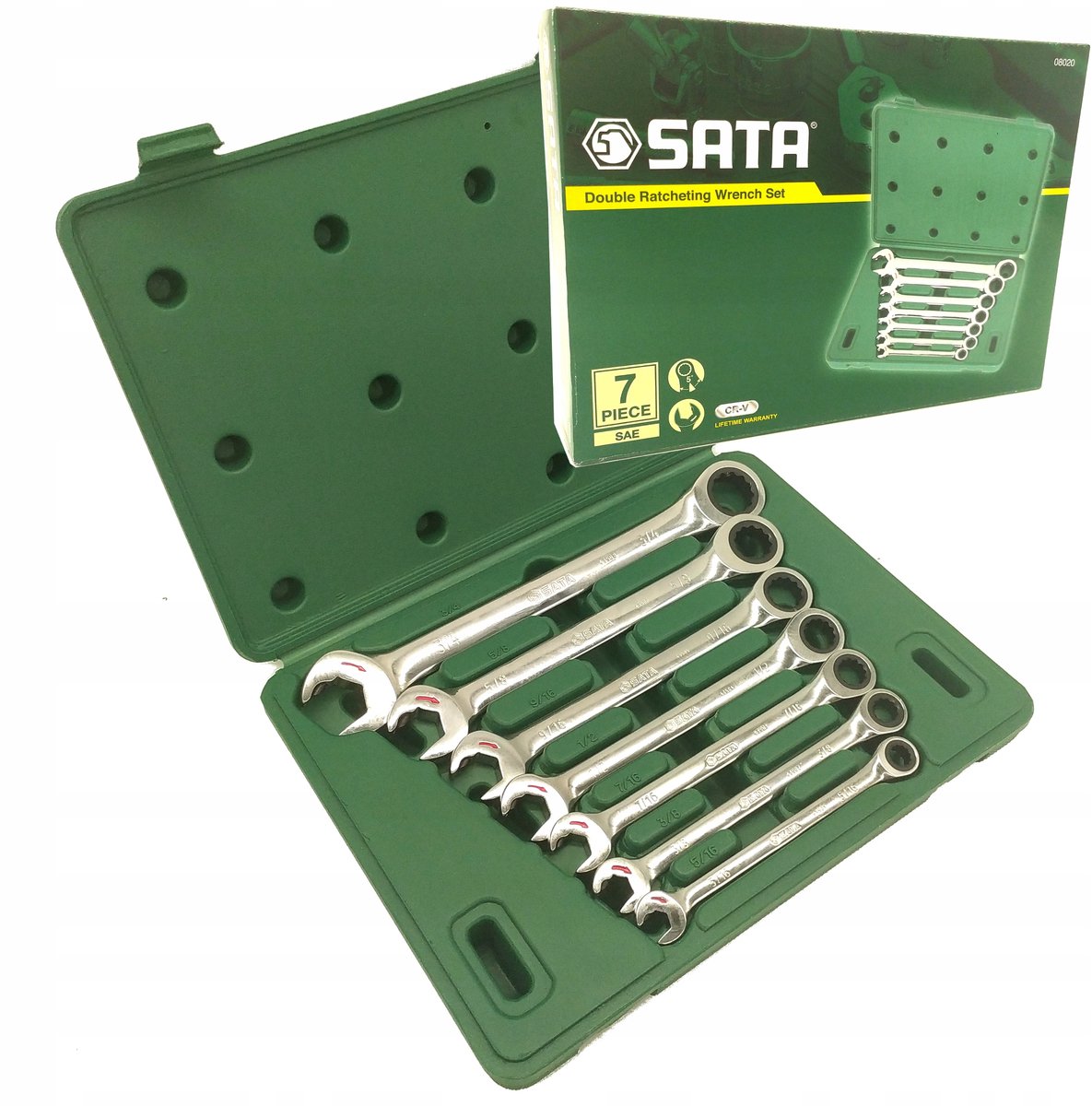 Set Ringsleutels met Ratel, Inch Maten 5/16"-3/4"