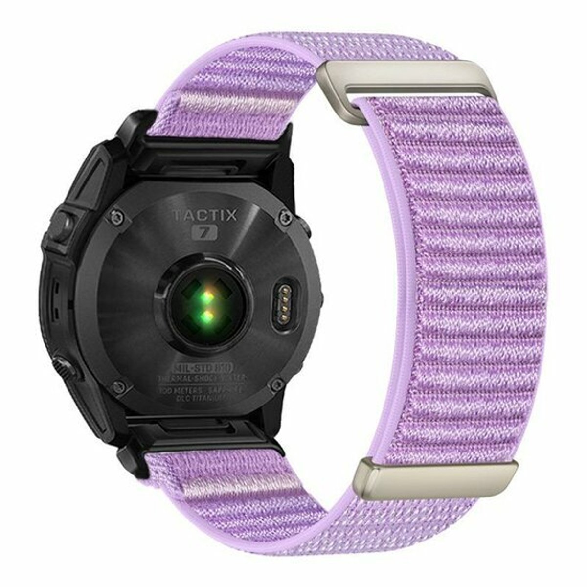 By Qubix - Geschikt voor Garmin bandje - 22mm Quickfit - Nylon Sport Loop bandje - Paars - Geschikt voor Garmin Fenix 9 / 9 pro - 47mm