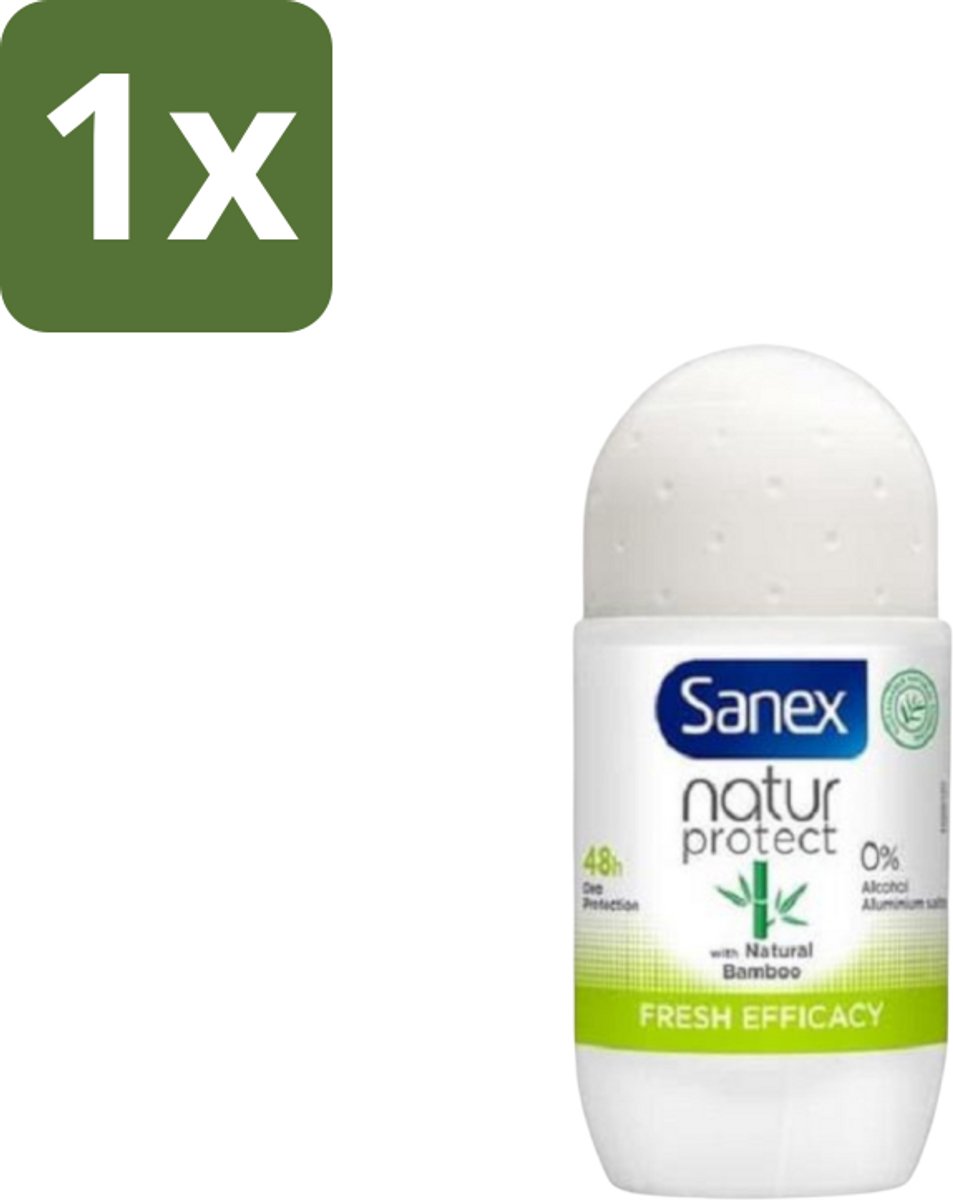 1 x Sanex – Deo Roll-on – Bamboo Fresh Efficacy – 50 ml - Bamboo Deodorant - Natuurlijke Frisheid - Alcoholvrije Deodorant - Huidvriendelijke Deodorant - Transpiratiegeur