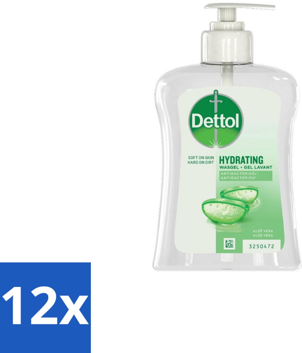 12 x Dettol Handzeep Hydraterend Aloë Vera 250 ml - Handzeep - Antibacteriële Handzeep - Aloë Vera Handzeep - Hygiëne - Handhygiëne