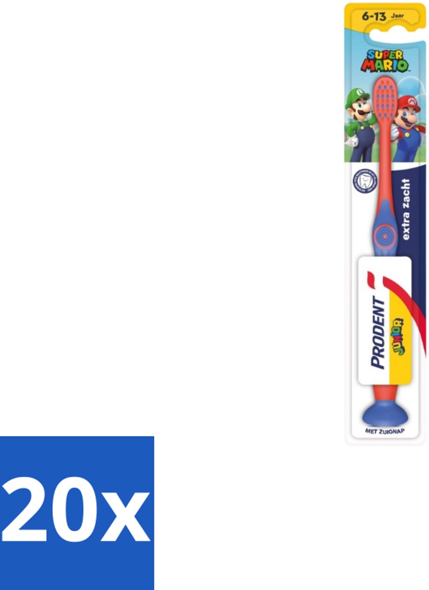 20 x Prodent – Tandenborstel – Super Mario – 6+ jaar - Tandenborstel Kinderen 6+ Jaar - Super Mario Tandenborstel - Tandenpoetsen Voor Kinderen - Prodent Super Mario - Tandenborstel 6-13 Jaar