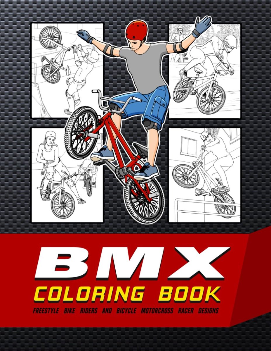 BMX Coloring Book: Freestyle Bike Riders And Bicycle Motorcross Racer Designs - ShopVlot