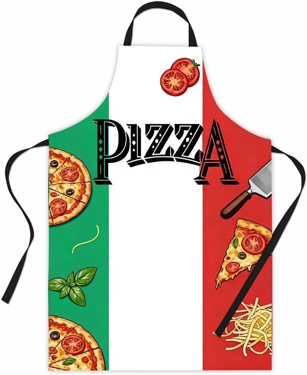 Gepersonaliseerd keukenschort voor heren en dames, ideaal voor pizza, barbecues en koken thuis met Italiaanse vlag
